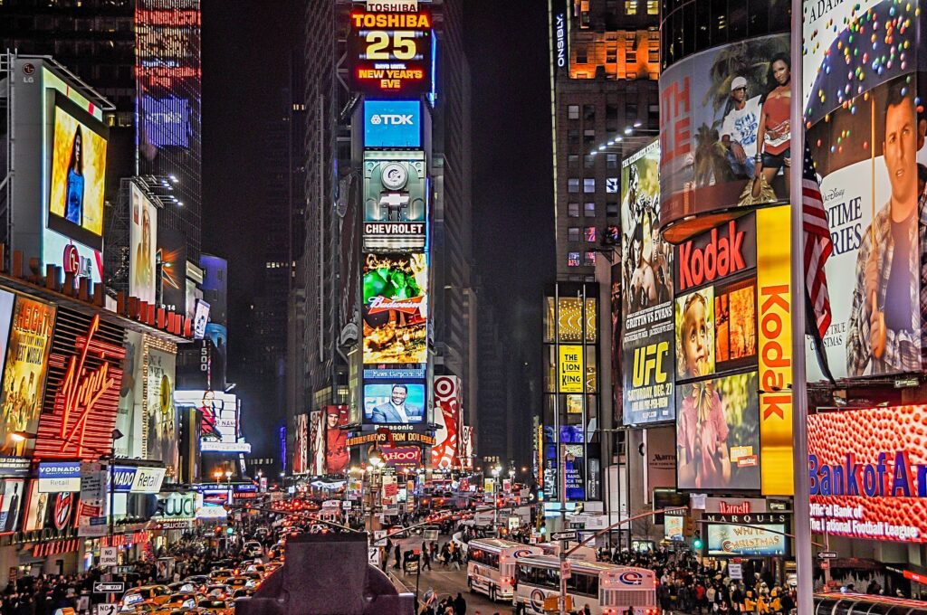 reklamer i Times Square