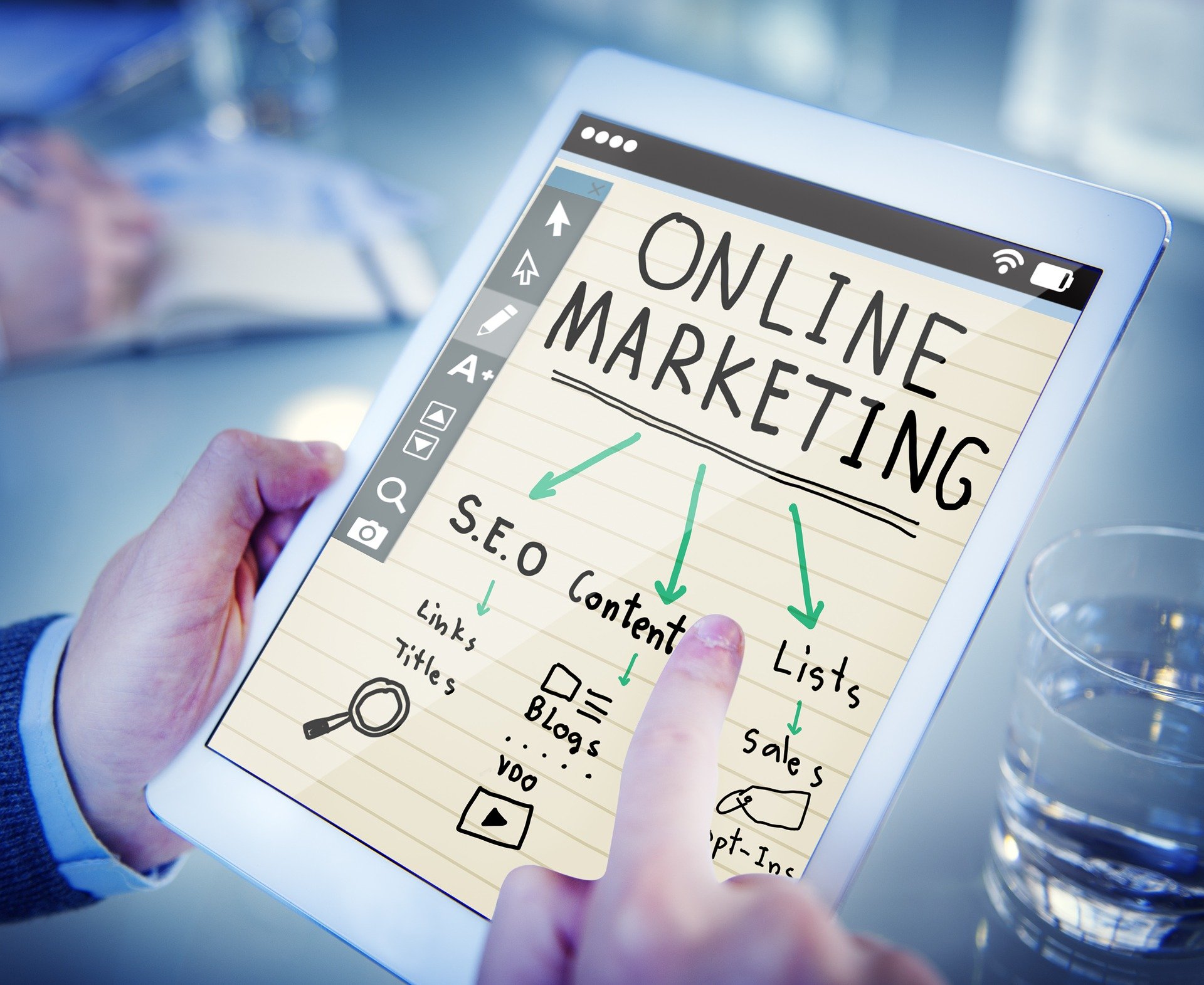 tablet med online marketing	
